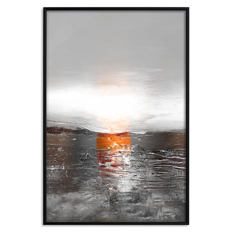 Poster Abstract Sunset - modern composition on a silver background 118511 additionalImage 24