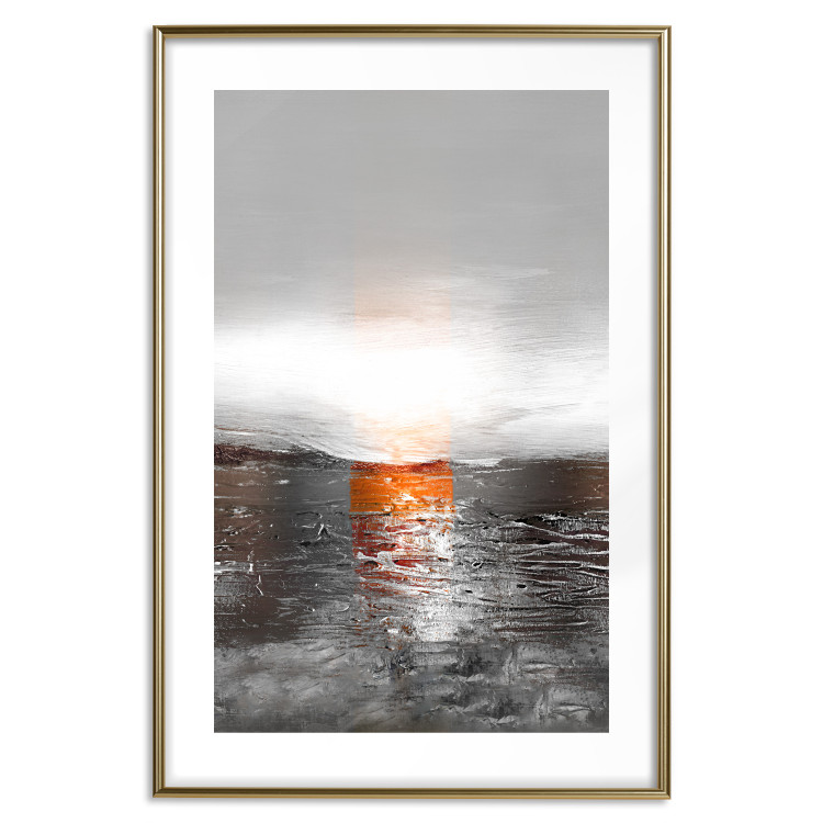 Poster Abstract Sunset - modern composition on a silver background 118511 additionalImage 16