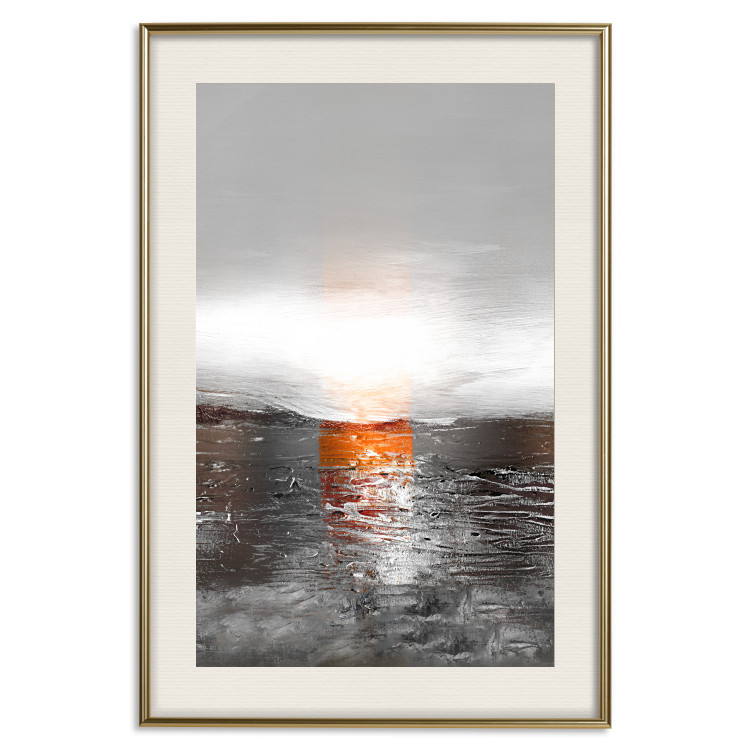 Poster Abstract Sunset - modern composition on a silver background 118511 additionalImage 19