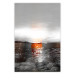 Poster Abstract Sunset - modern composition on a silver background 118511