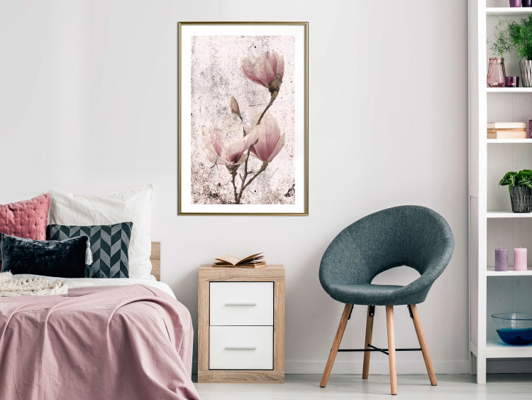 Poster Mature Magnolia - vintage composition with flowers on a pastel background 118611 additionalImage 13