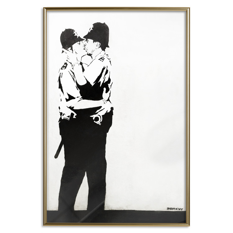 Wall Poster Cops' Kiss - graffiti with two men in Banksy style 119211 additionalImage 17