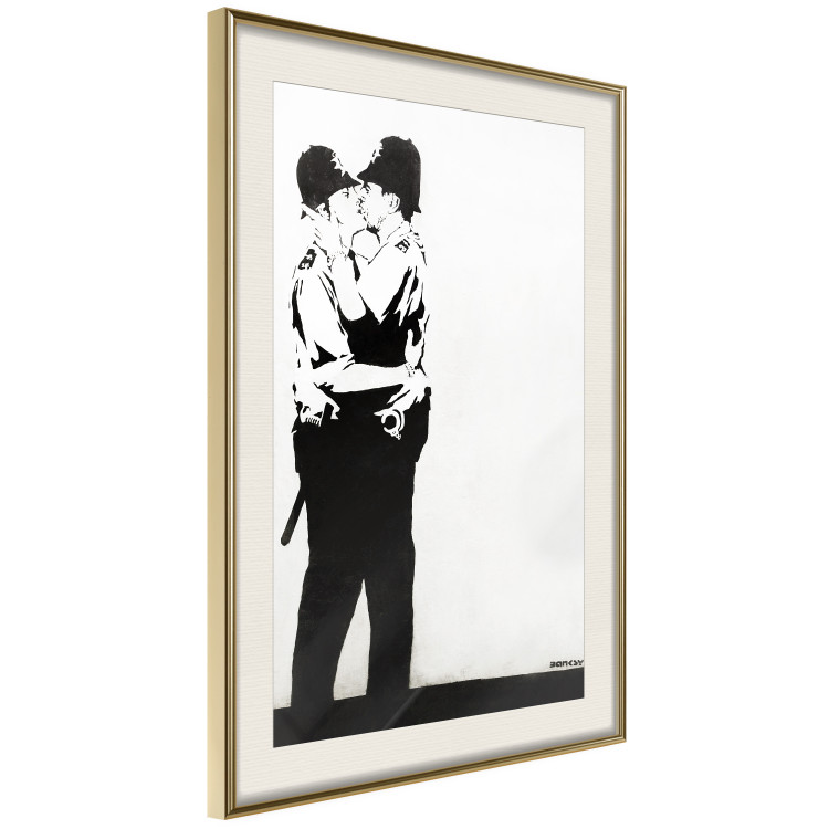 Wall Poster Cops' Kiss - graffiti with two men in Banksy style 119211 additionalImage 2