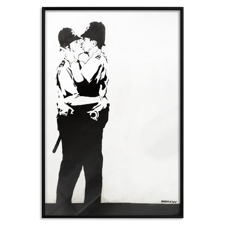 Wall Poster Cops' Kiss - graffiti with two men in Banksy style 119211 additionalImage 19