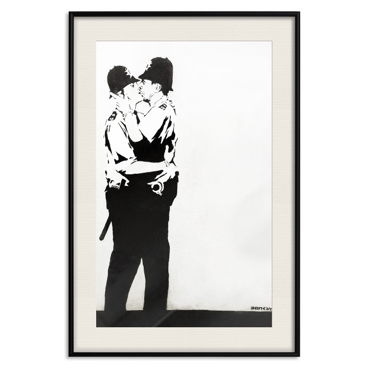 Wall Poster Cops' Kiss - graffiti with two men in Banksy style 119211 additionalImage 25