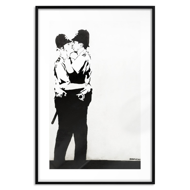 Wall Poster Cops' Kiss - graffiti with two men in Banksy style 119211 additionalImage 19