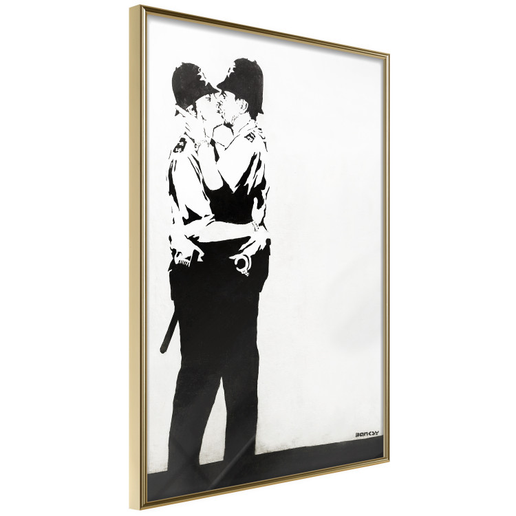Wall Poster Cops' Kiss - graffiti with two men in Banksy style 119211 additionalImage 14