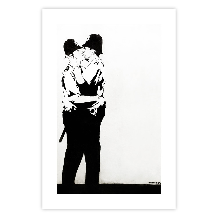 Wall Poster Cops' Kiss - graffiti with two men in Banksy style 119211 additionalImage 15