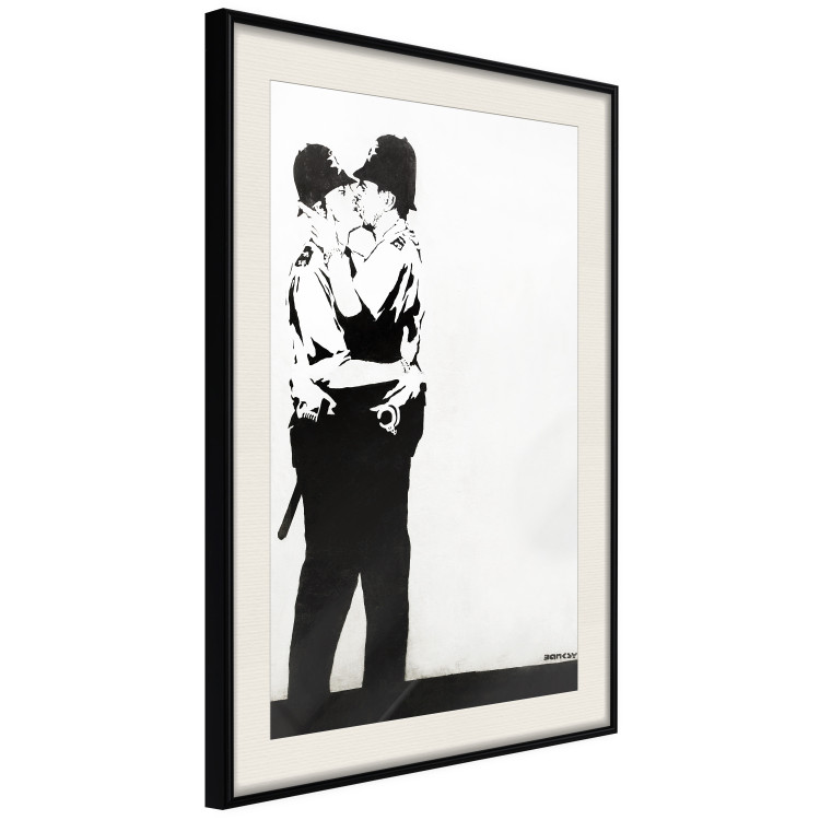 Wall Poster Cops' Kiss - graffiti with two men in Banksy style 119211 additionalImage 3