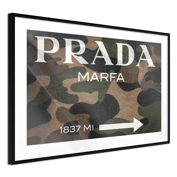 Wall Poster Camo Prada - white English brand name and numbers on military texture 122311 additionalImage 13