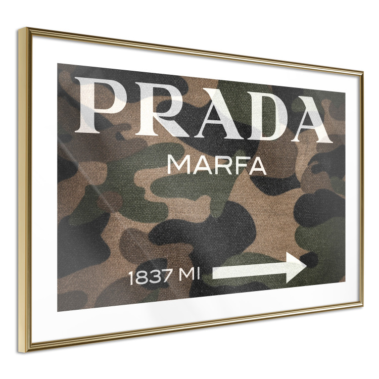 Wall Poster Camo Prada - white English brand name and numbers on military texture 122311 additionalImage 8