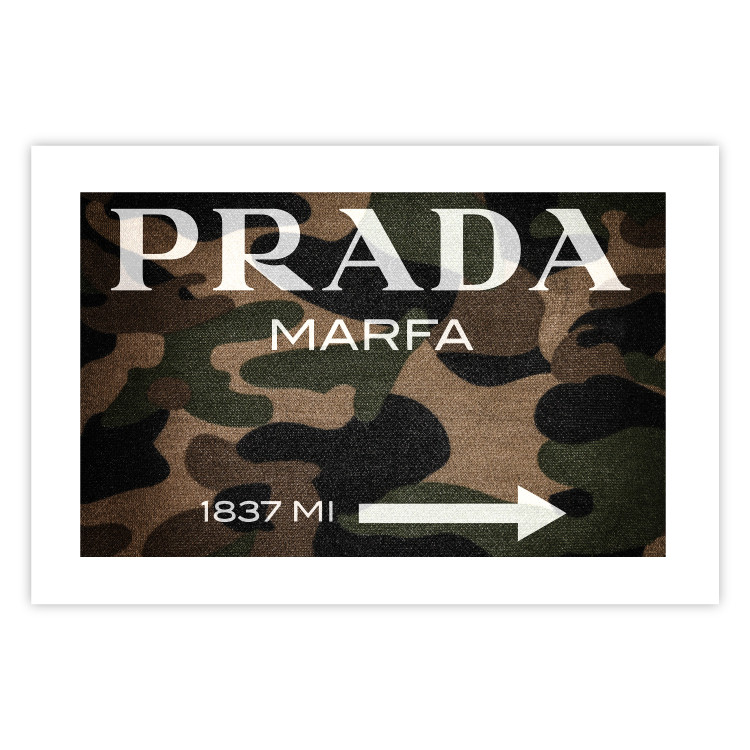 Wall Poster Camo Prada - white English brand name and numbers on military texture 122311 additionalImage 25