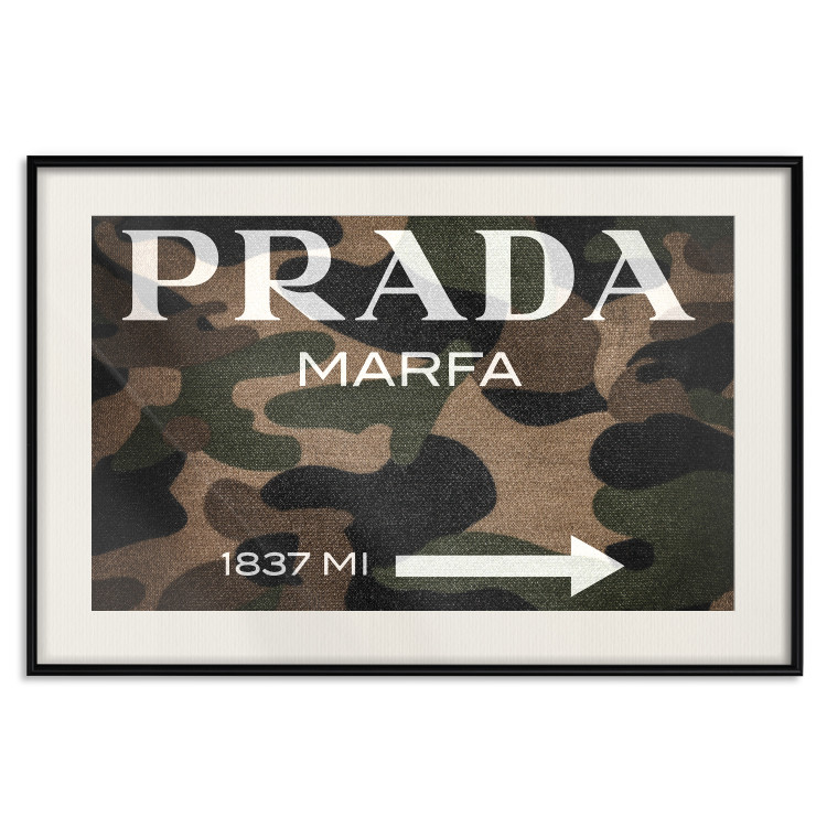 Wall Poster Camo Prada - white English brand name and numbers on military texture 122311 additionalImage 18