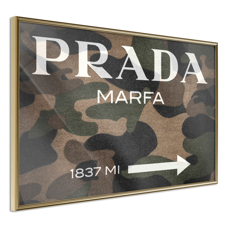 Wall Poster Camo Prada - white English brand name and numbers on military texture 122311 additionalImage 14