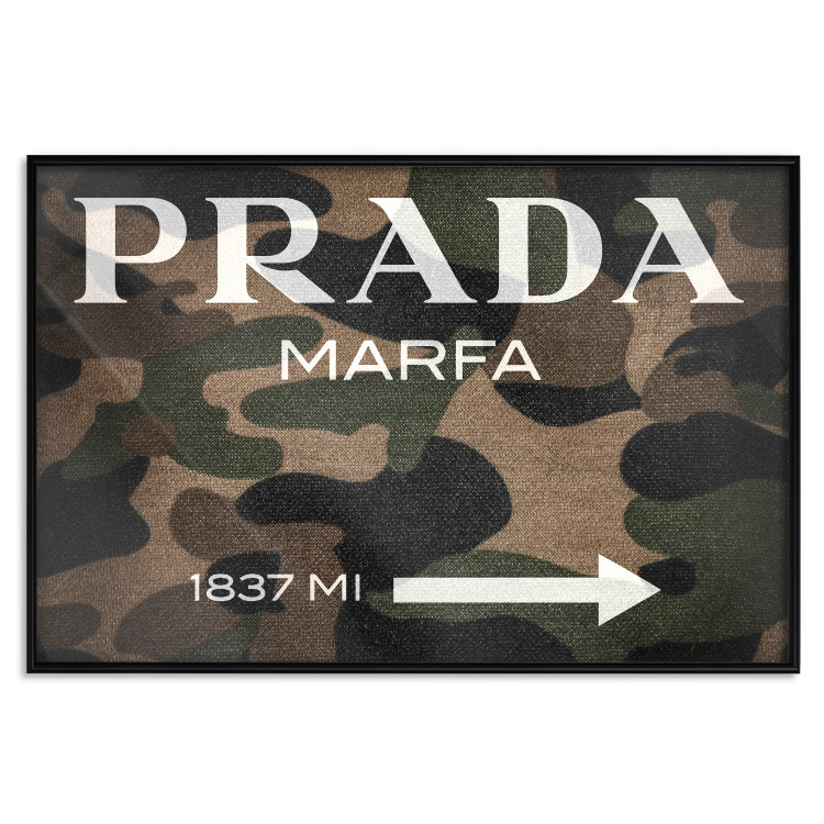 Wall Poster Camo Prada - white English brand name and numbers on military texture 122311 additionalImage 24