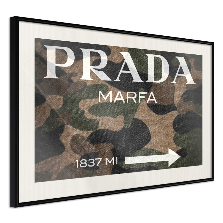 Wall Poster Camo Prada - white English brand name and numbers on military texture 122311 additionalImage 3