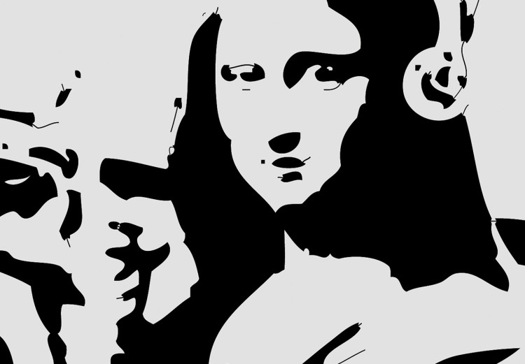 Wall Poster Mona Lisa with a Bazooka - black and white Mona Lisa pattern in a graffiti motif 122811 additionalImage 9