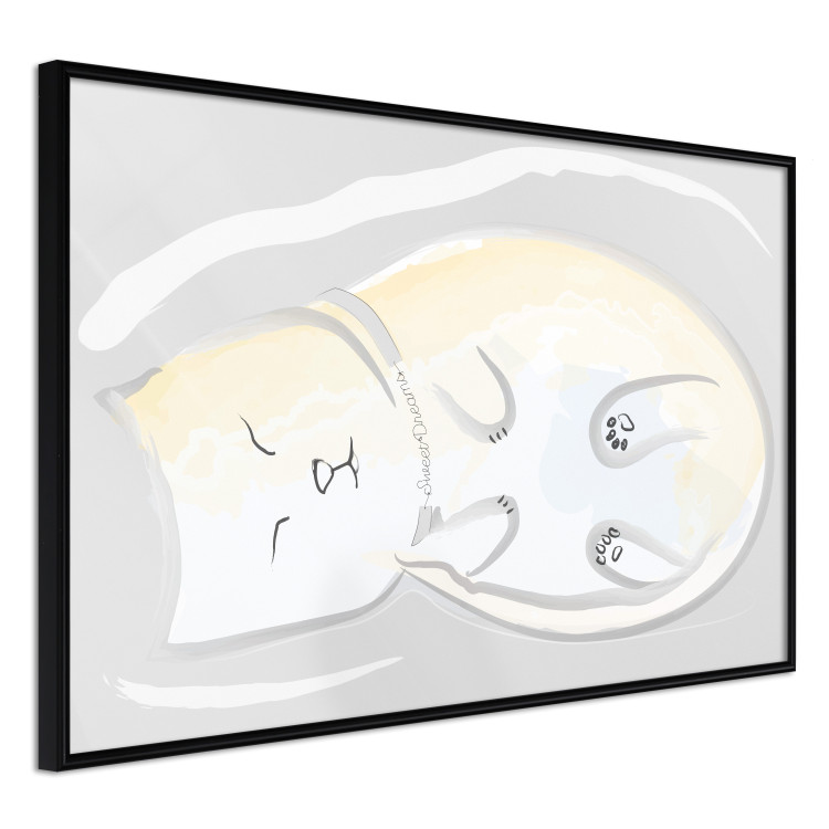 Wall Poster Sleeping Kitty - abstract white upside-down lying animal 122911 additionalImage 10