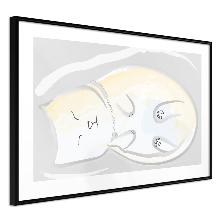 Wall Poster Sleeping Kitty - abstract white upside-down lying animal 122911 additionalImage 11