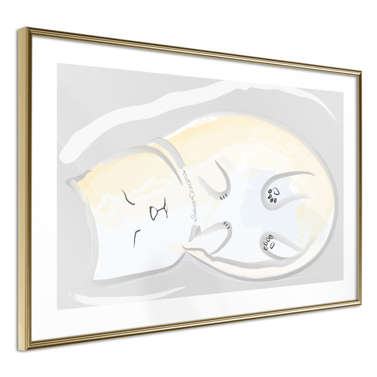 Wall Poster Sleeping Kitty - abstract white upside-down lying animal 122911 additionalImage 6