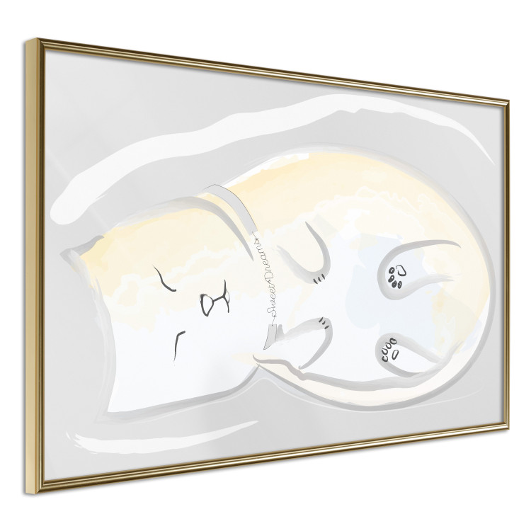 Wall Poster Sleeping Kitty - abstract white upside-down lying animal 122911 additionalImage 12