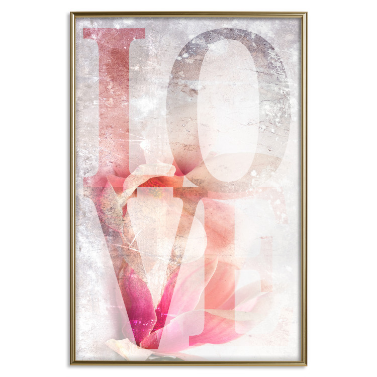 Poster Magnolia Love - colorful English text on a concrete texture background 123411 additionalImage 16