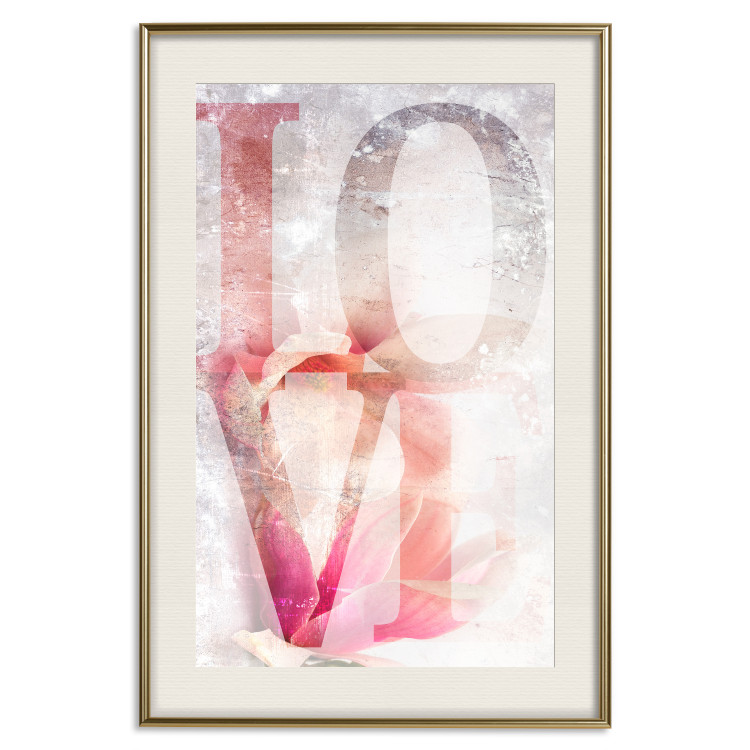 Poster Magnolia Love - colorful English text on a concrete texture background 123411 additionalImage 19
