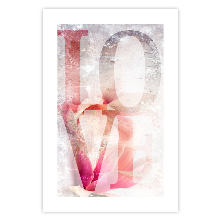 Poster Magnolia Love - colorful English text on a concrete texture background 123411 additionalImage 25