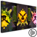 Canvas Art Print Sunflowers fragments triptych - flowers in kaleidoscopic reflection 124411 additionalThumb 6