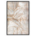 Poster Wind Script - natural concrete texture with brown leaf contours 125411 additionalThumb 18