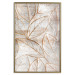 Poster Wind Script - natural concrete texture with brown leaf contours 125411 additionalThumb 16