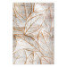 Poster Wind Script - natural concrete texture with brown leaf contours 125411