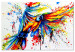 Canvas Print Spectacular Flight (1-part) wide - abstraction with a colorful parrot 127311