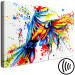Canvas Print Spectacular Flight (1-part) wide - abstraction with a colorful parrot 127311 additionalThumb 6