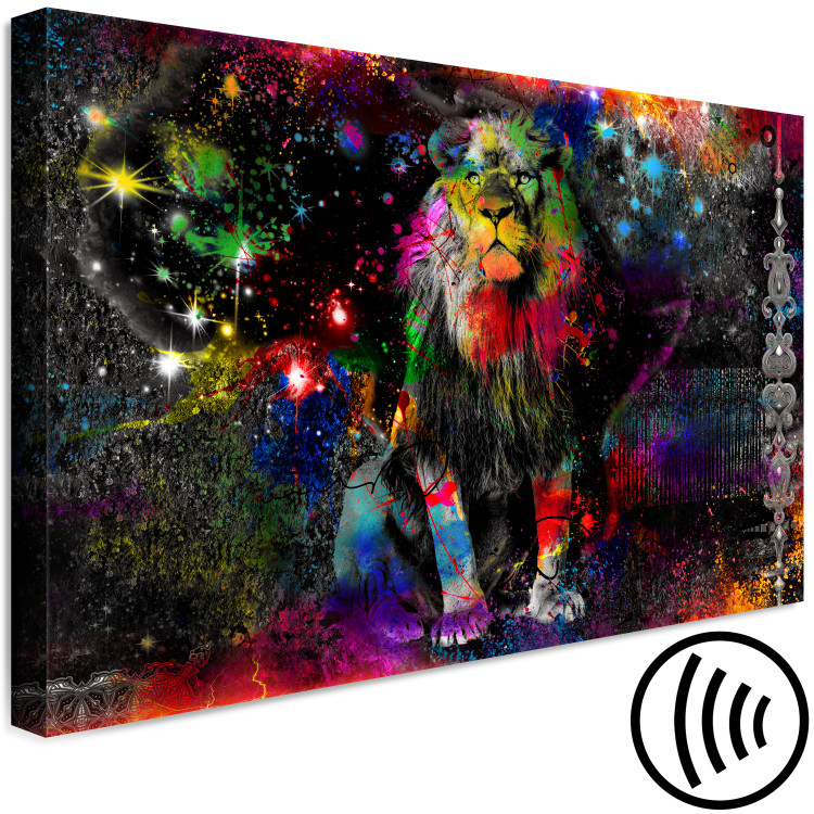 Canvas Colorful Africa (1-part) wide - abstract colorful lion 128411 additionalImage 6