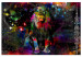 Canvas Colorful Africa (1-part) wide - abstract colorful lion 128411