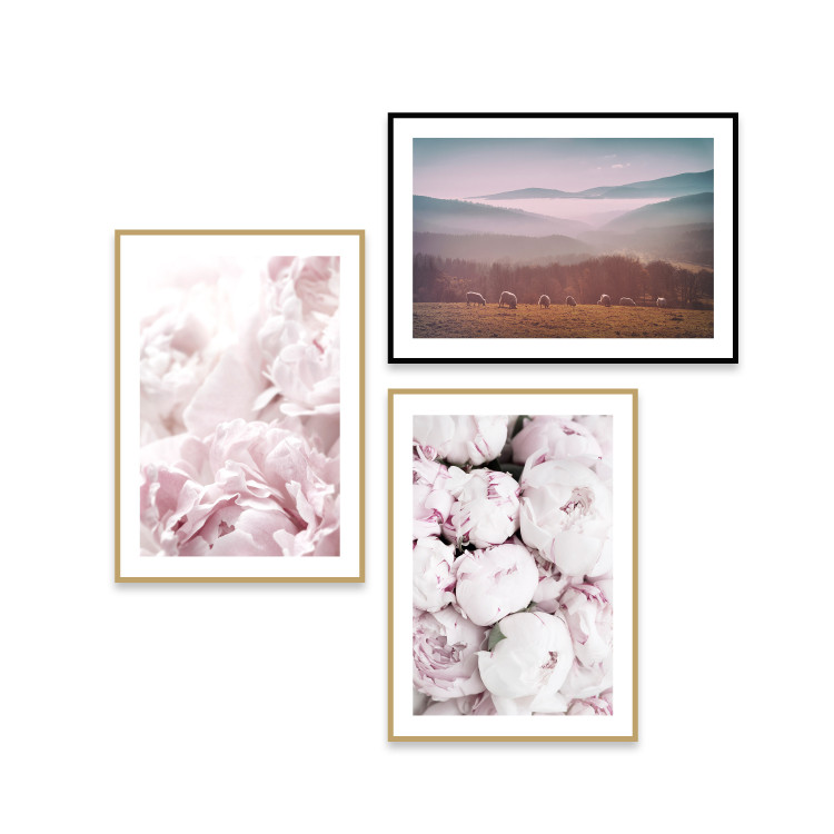 Picture wall Pink peonies 129311 additionalImage 1
