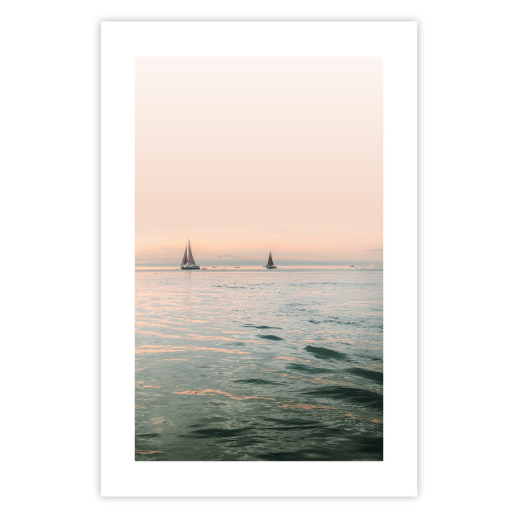 Poster Southern Breeze - seascape with sailboats against sunset backdrop 129611 additionalImage 19
