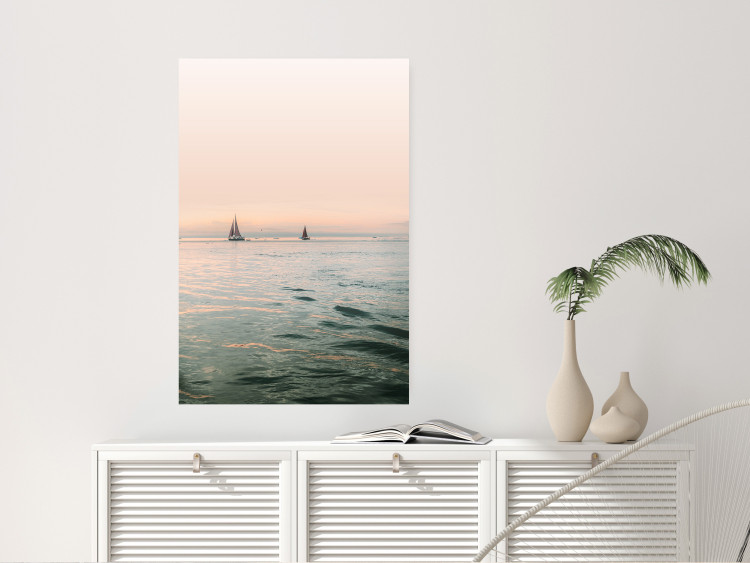 Poster Southern Breeze - seascape with sailboats against sunset backdrop 129611 additionalImage 12