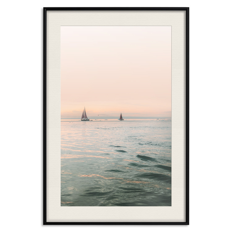 Poster Southern Breeze - seascape with sailboats against sunset backdrop 129611 additionalImage 19