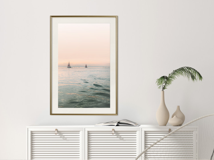 Poster Southern Breeze - seascape with sailboats against sunset backdrop 129611 additionalImage 22
