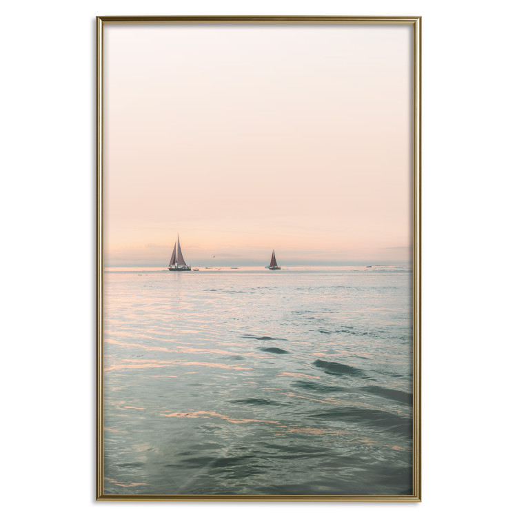 Poster Southern Breeze - seascape with sailboats against sunset backdrop 129611 additionalImage 17