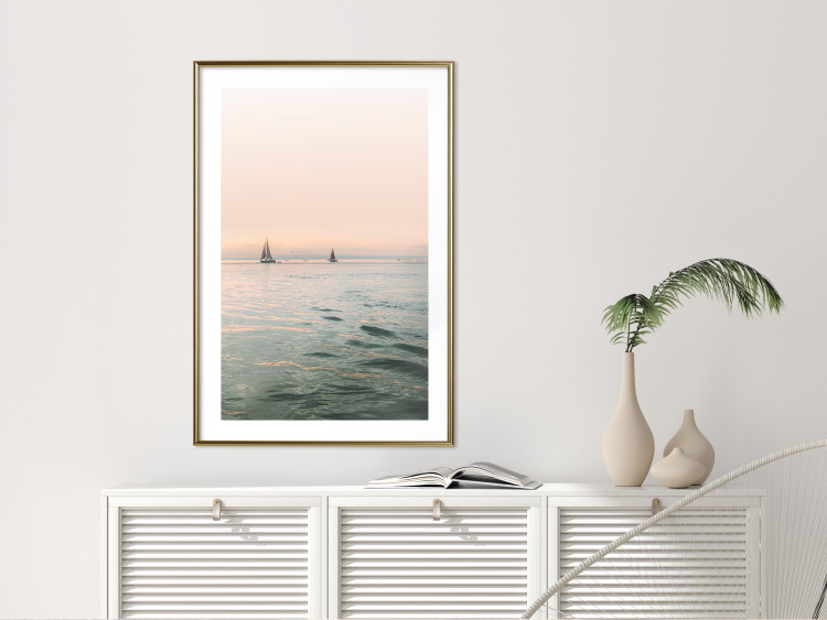 Poster Southern Breeze - seascape with sailboats against sunset backdrop 129611 additionalImage 15