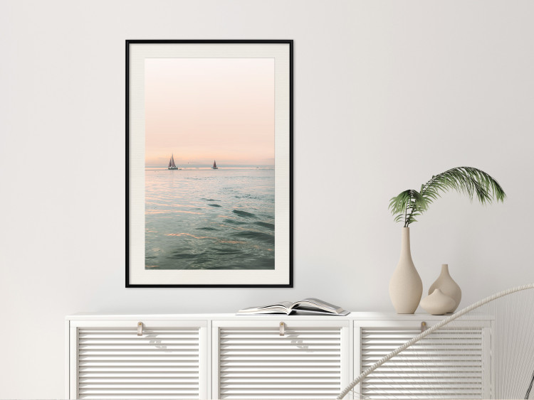 Poster Southern Breeze - seascape with sailboats against sunset backdrop 129611 additionalImage 24