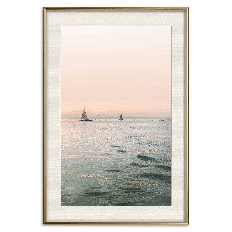Poster Southern Breeze - seascape with sailboats against sunset backdrop 129611 additionalImage 20