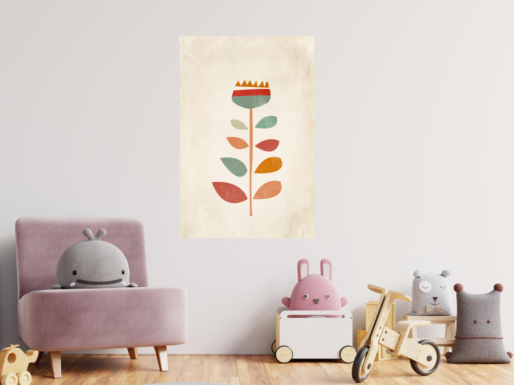 Wall Poster Queen of Flowers - abstract plant created from colorful figures 129911 additionalImage 4
