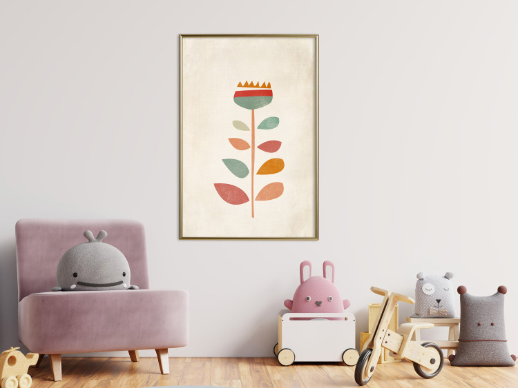 Wall Poster Queen of Flowers - abstract plant created from colorful figures 129911 additionalImage 7