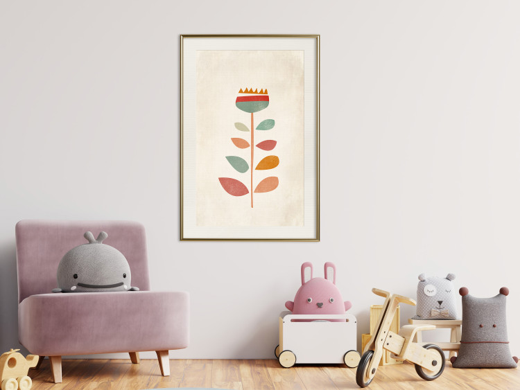 Wall Poster Queen of Flowers - abstract plant created from colorful figures 129911 additionalImage 22