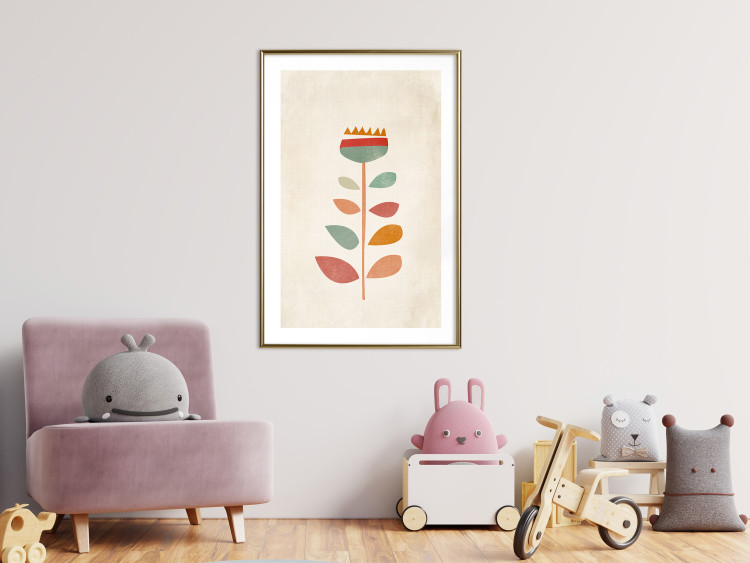 Wall Poster Queen of Flowers - abstract plant created from colorful figures 129911 additionalImage 15
