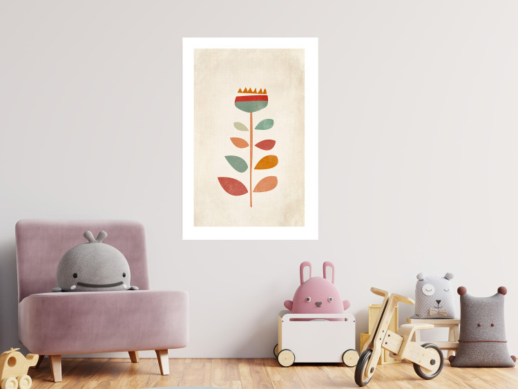 Wall Poster Queen of Flowers - abstract plant created from colorful figures 129911 additionalImage 5